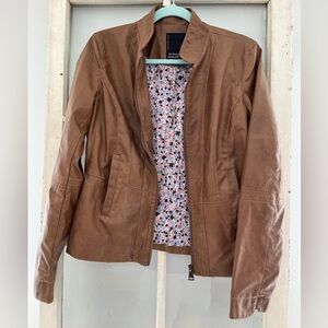 Smog size( L) ladies faux brown leather jacket !